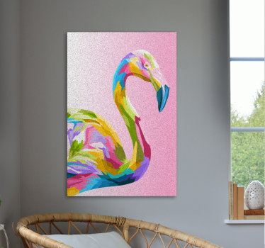 Flamingó művészet toll vászon - TenStickers
