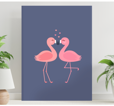 Flamingók alkotó szív csarnok vászon nyomatok - TenStickers