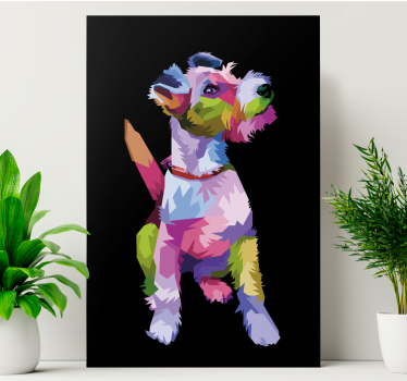 Geometrikus állatok fox terrier kutya vászonképek - TenStickers
