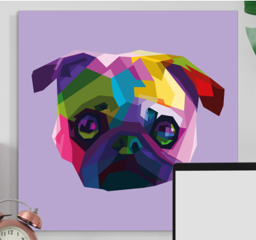 Geometrikus-állatok mopsz kutya vászonképek - TenStickers