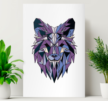 Geometrikus farkas geometrikus keretes vászon - TenStickers