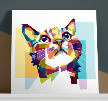 Geometrikus macska fal art vászon - TenStickers