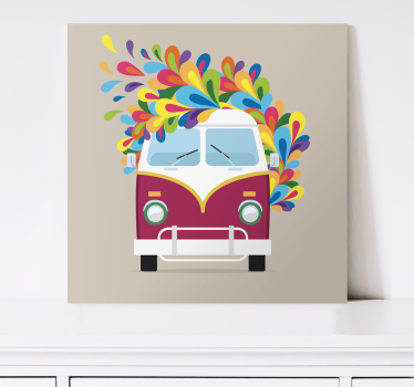Hippi busz csöpög színes festék vintage falnyomok - TenStickers