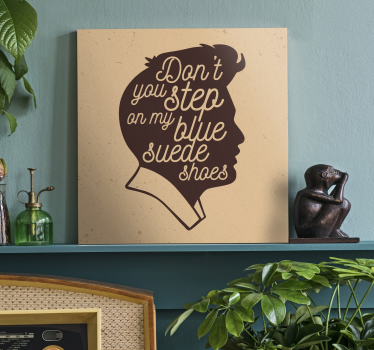Kék velúr cipő zene fali művészet vászon - TenStickers