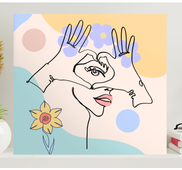 Kéz száj női ikon hálószoba vászon art - TenStickers