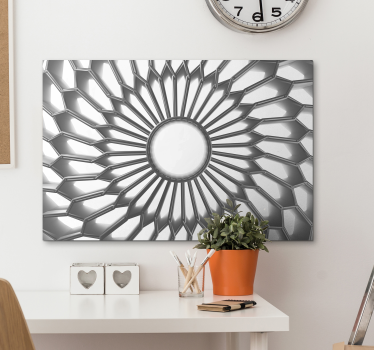 Mandala fehér gyémánt 3d modern művészet vászonra nyomtat - TenStickers