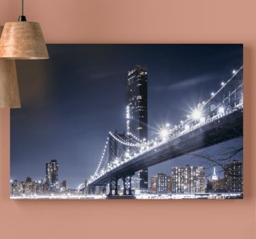 Manhattan híd éjszakai város látképe nyomatok - TenStickers