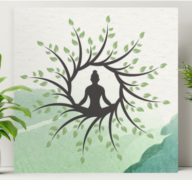 Meditáló buddha siluett vászon buddha - TenStickers