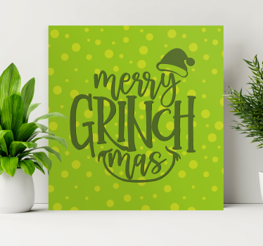 Merry grinchmas eredeti design karácsonyi fali vászon - TenStickers