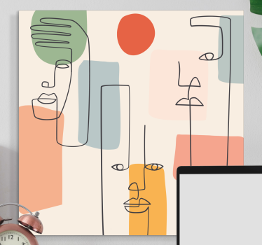 Minimalista vonalarcok vászon absztrakt - TenStickers