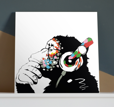 Mono banksy música zene vászon fal art - TenStickers