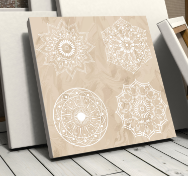 Négy bézs színű mandala nyomtatott falfestmény - TenStickers