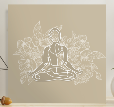 Nyugodt buddha körvonal vászon buddha - TenStickers