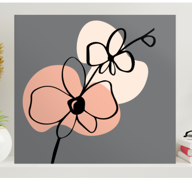 Orchideák absztrakt vonal virág vászon - TenStickers