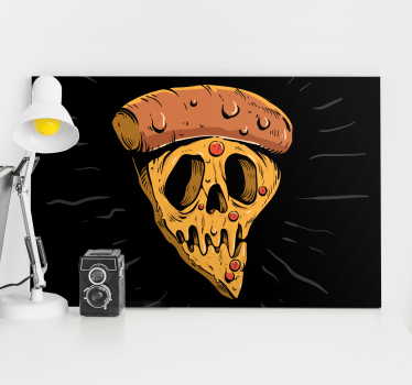 Pizza koponya graffiti stílusú modern művészeti nyomatok vászonra - TenStickers