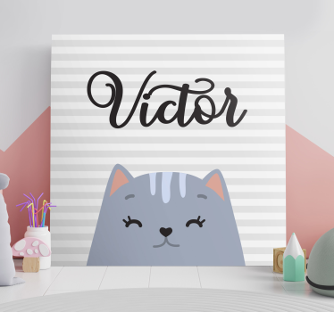 Rajzfilm macska egyedi név fal képekkel óvoda - TenStickers
