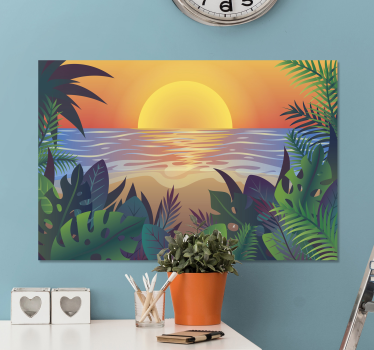 Retro sun bearch táj fal művészet - TenStickers