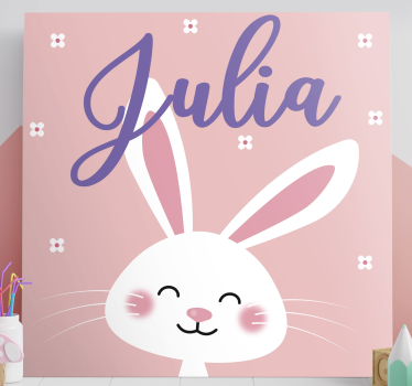 Rózsaszín háttér nyuszi fal képekkel óvoda - TenStickers