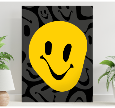 Sárga mosolygó arc otthoni vászonképek - TenStickers