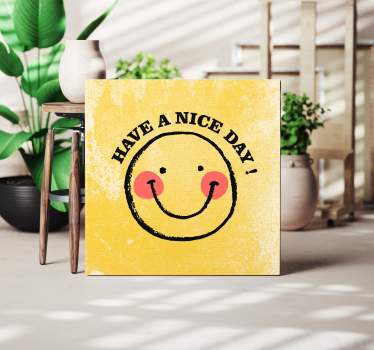 "szép napot" mosolygós arcfali nyomatok a nappaliba - TenStickers