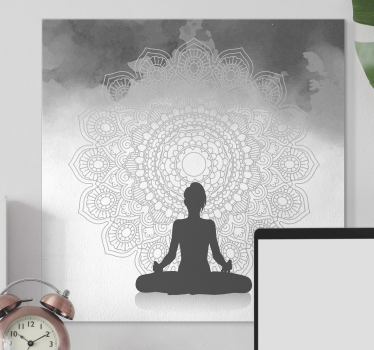 Sziluett meditáció mandala nyomtatott fal művészet - TenStickers