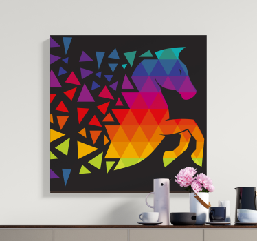 Színes geometrikus ló vászon ló - TenStickers