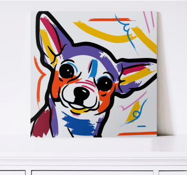 Színes művészi chihuahua kutya modern művészeti nyomatok vászonra - TenStickers