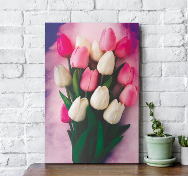 Színes tulipán virágos vászon - TenStickers