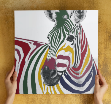 Színes zebra festmény művészet modern művészet nyomatok vászonra - TenStickers