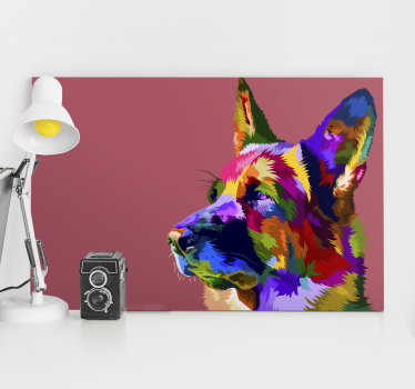 Szivárvány német juhászkutya vászon képek - TenStickers