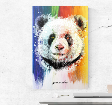 Szivárványos panda állat vászon - TenStickers