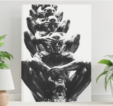 Szürke szobrok eredeti design vászon művészet - TenStickers