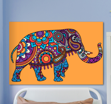 Tarka mandala elefántok vászon art járás - TenStickers