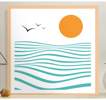 Tenger absztrakt művészet geometriai fal vászon - TenStickers