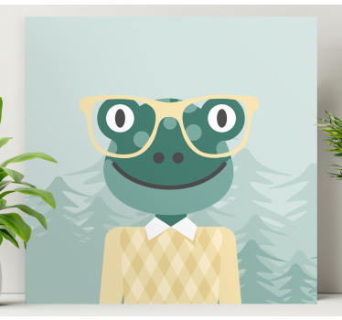 Többszínű béka szemüveges állati vászonnal - TenStickers