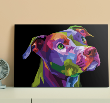 Többszínű modern pitbull kutya vászon képek - TenStickers