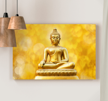 Arany háromrészes buddha falvászon - TenStickers