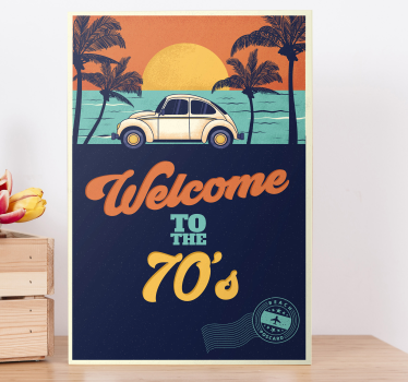 Üdvözöljük a 70-es évek függőleges vintage fali nyomataiban - TenStickers