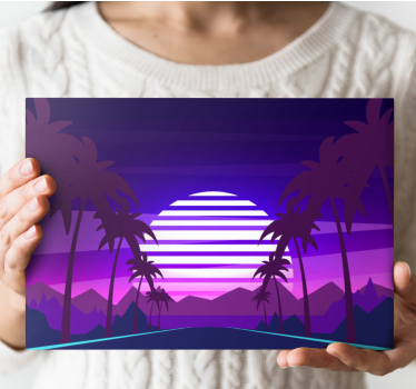 Vaporwave stílusú autópálya vintage falnyomatok - TenStickers