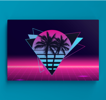 Vaporwave stílusú pálmafa vintage falnyomatok - TenStickers