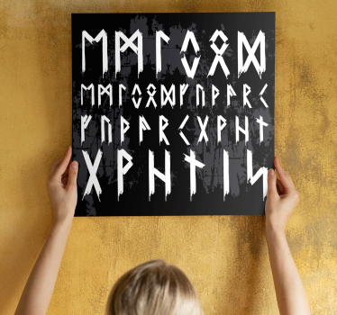 Viking ábécé vintage nordic vászon - TenStickers