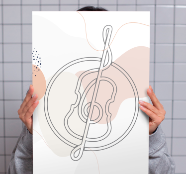 Vonalbeli cselló design zenei vászonkép - TenStickers