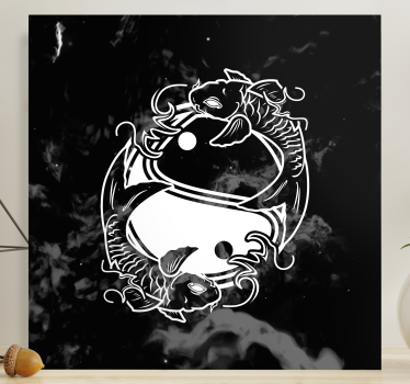 Yin yang egyensúly hal zen vászon nyomatok - TenStickers