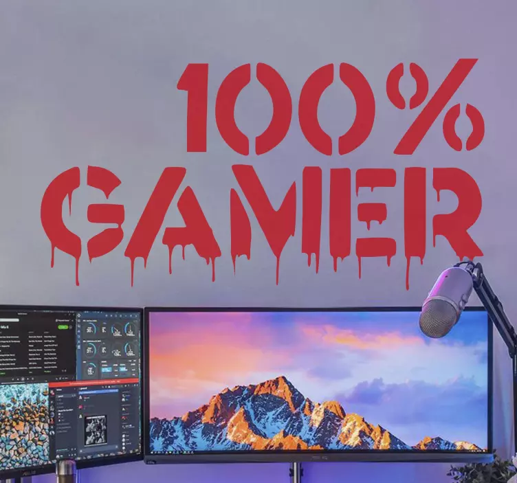 100% gamer graffiti texturált videojáték matrica - TenStickers