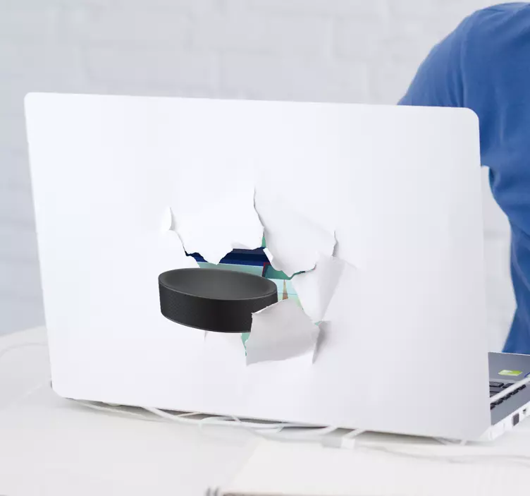 3d hatású jégkorong laptop matrica - TenStickers