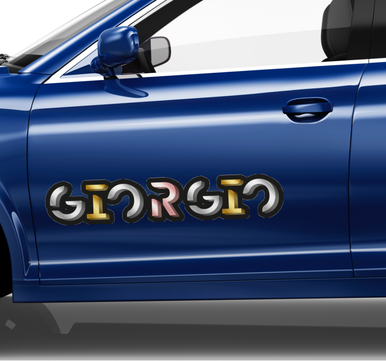 3d makett ezüst arany betűtípus stílusú autómatrica - TenStickers