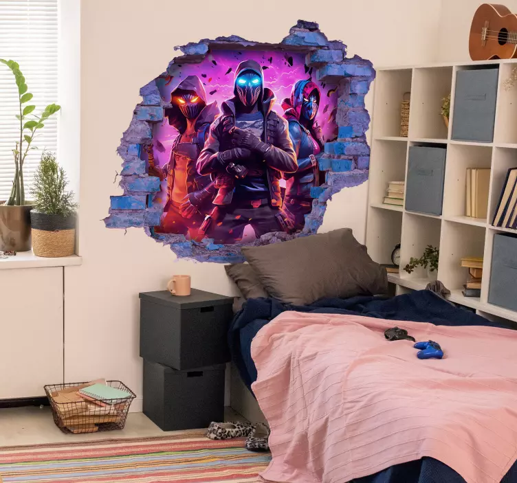 3D Falmatrica három álarcos harcos - TenStickers