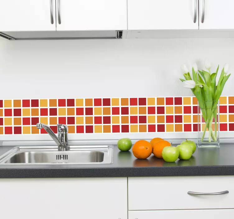 Meleg színek fürdőszoba csempe matrica - TenStickers