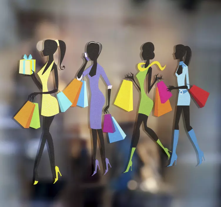 Lányok bevásárló fal matrica - TenStickers