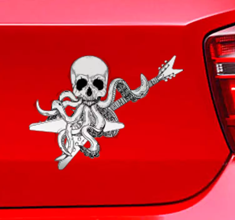 Gitár polip rock and roll falmatrica - TenStickers